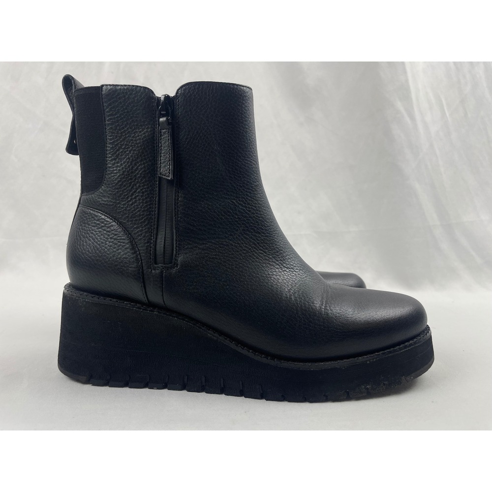 Cole Haan Zerogrand Womens 9B Black Leather Wedge Side Zip Ankle Booties W28705 - Picture 5 of 11